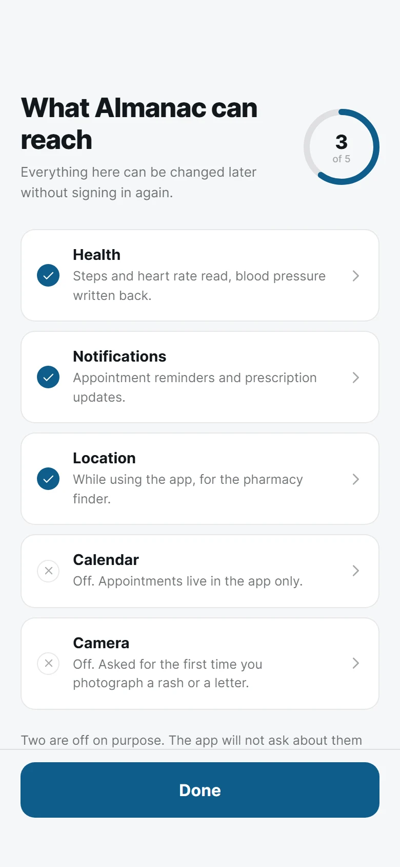Almanac Permission Summary preview