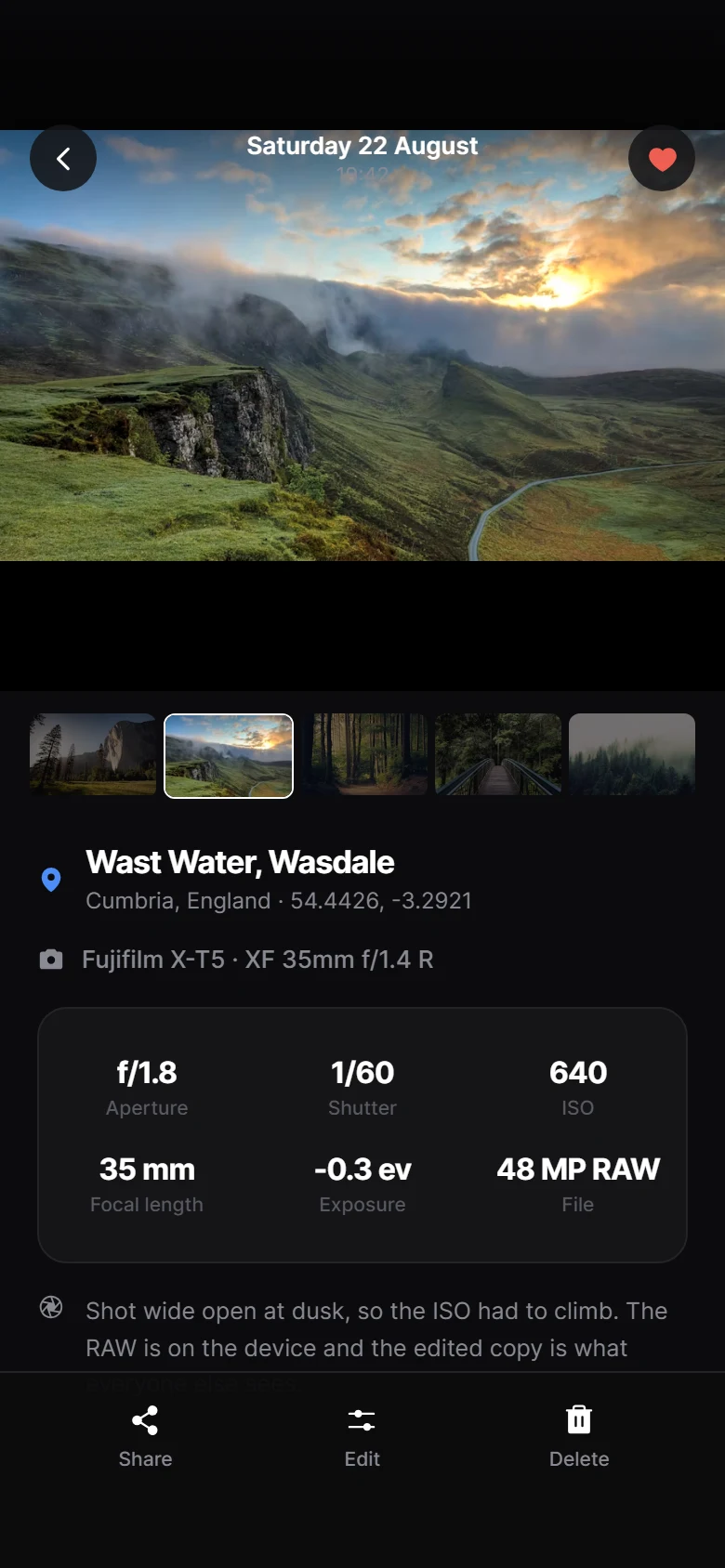 Aperture Photo preview