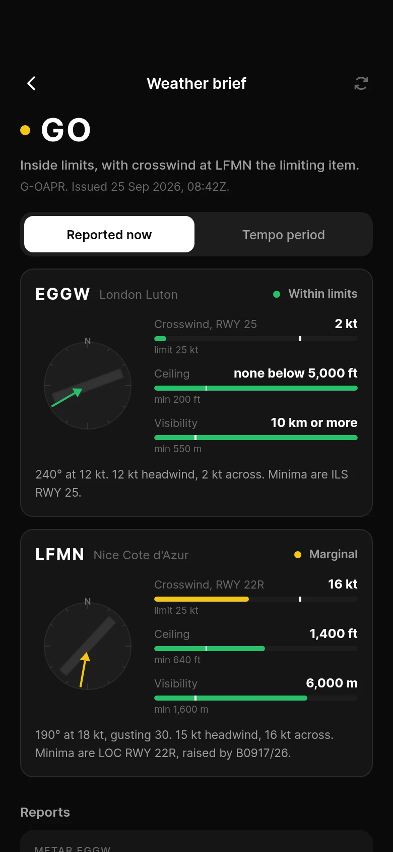 Apron Weather and Notam Brief preview