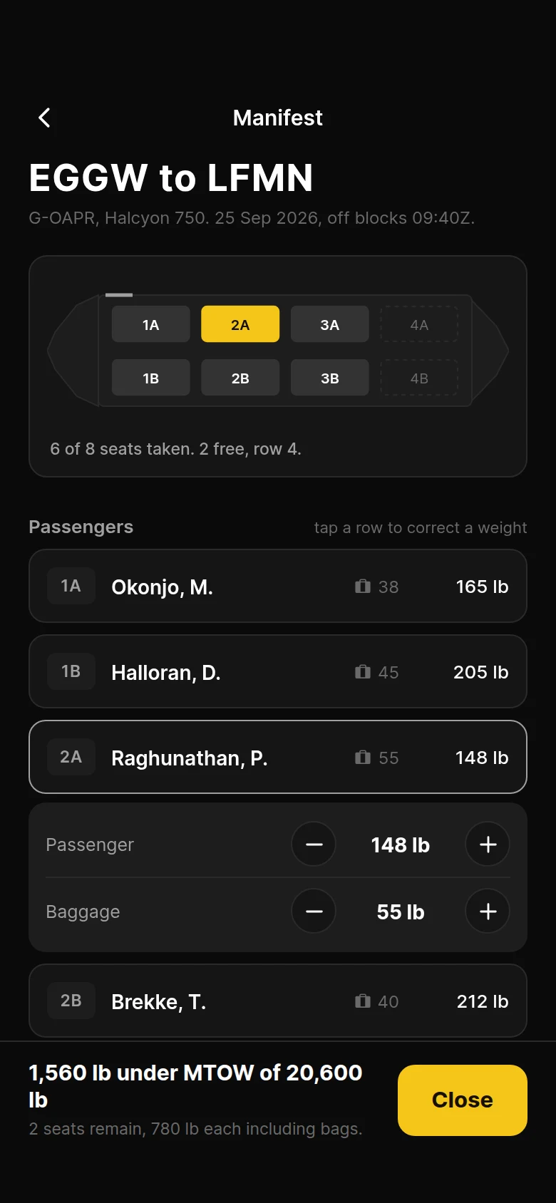 Apron Passenger Manifest preview