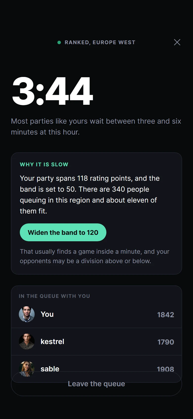 Prévia de Arena Matchmaking Queue