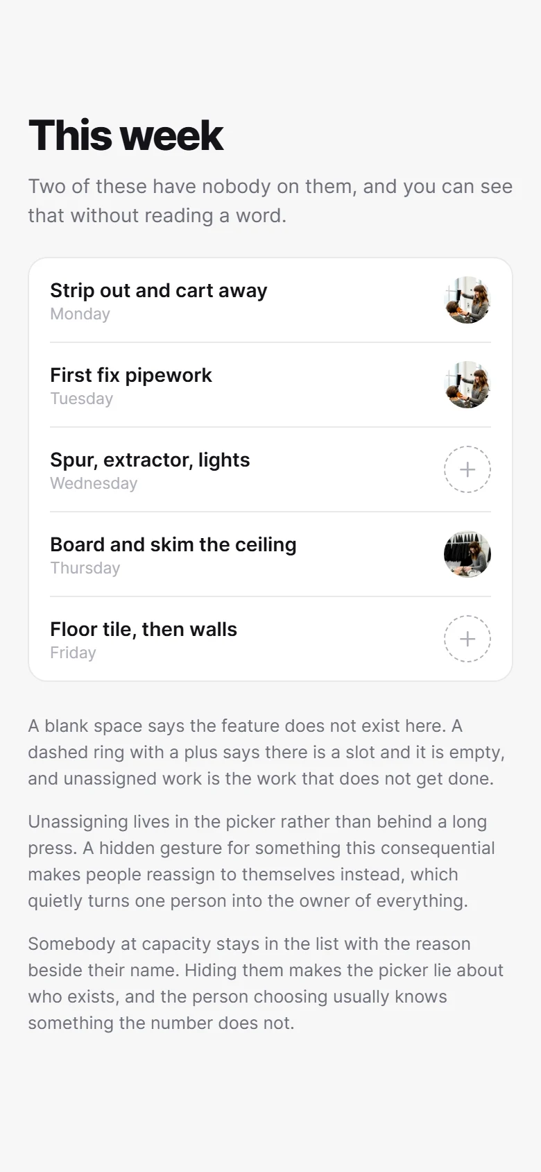 Assignee preview