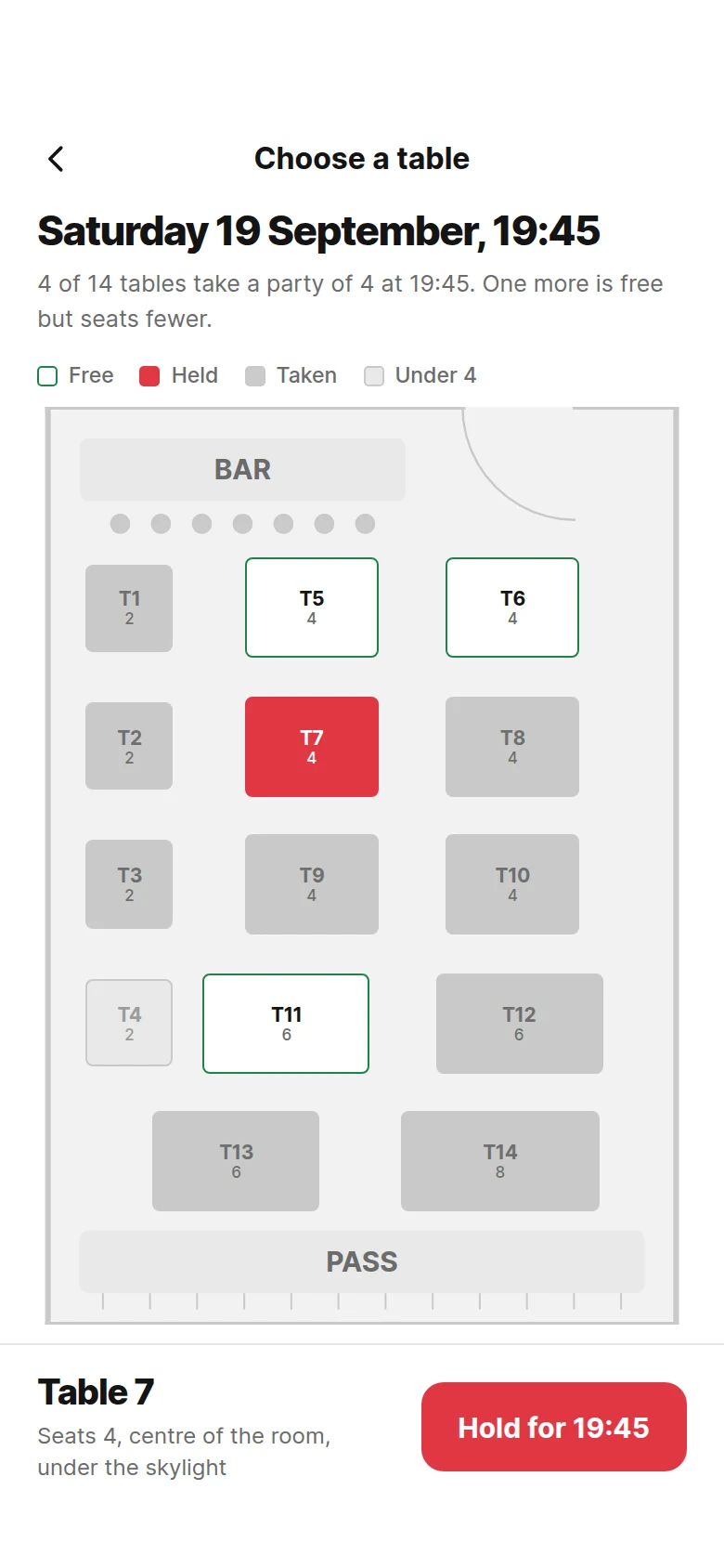 Banquette Table Plan preview
