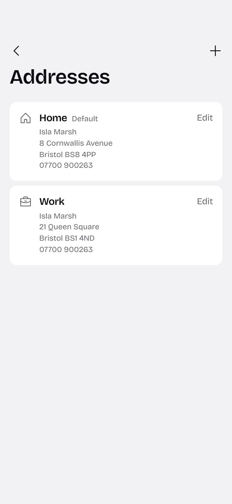 Bare Store Addresses preview