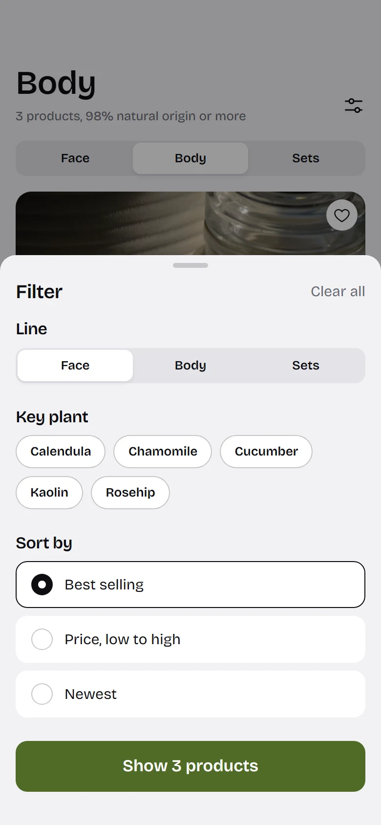 Bare Store Filters preview