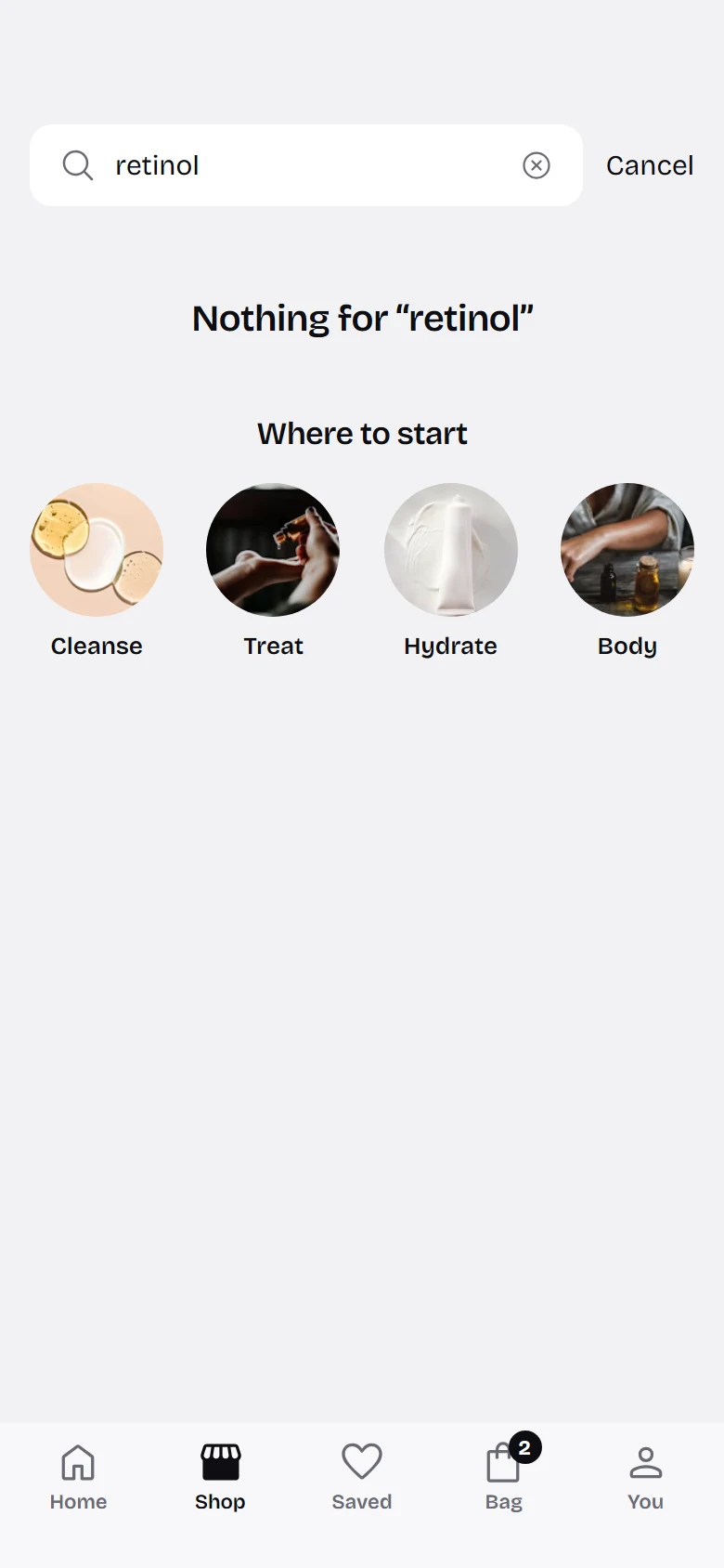 Bare Store No Results preview