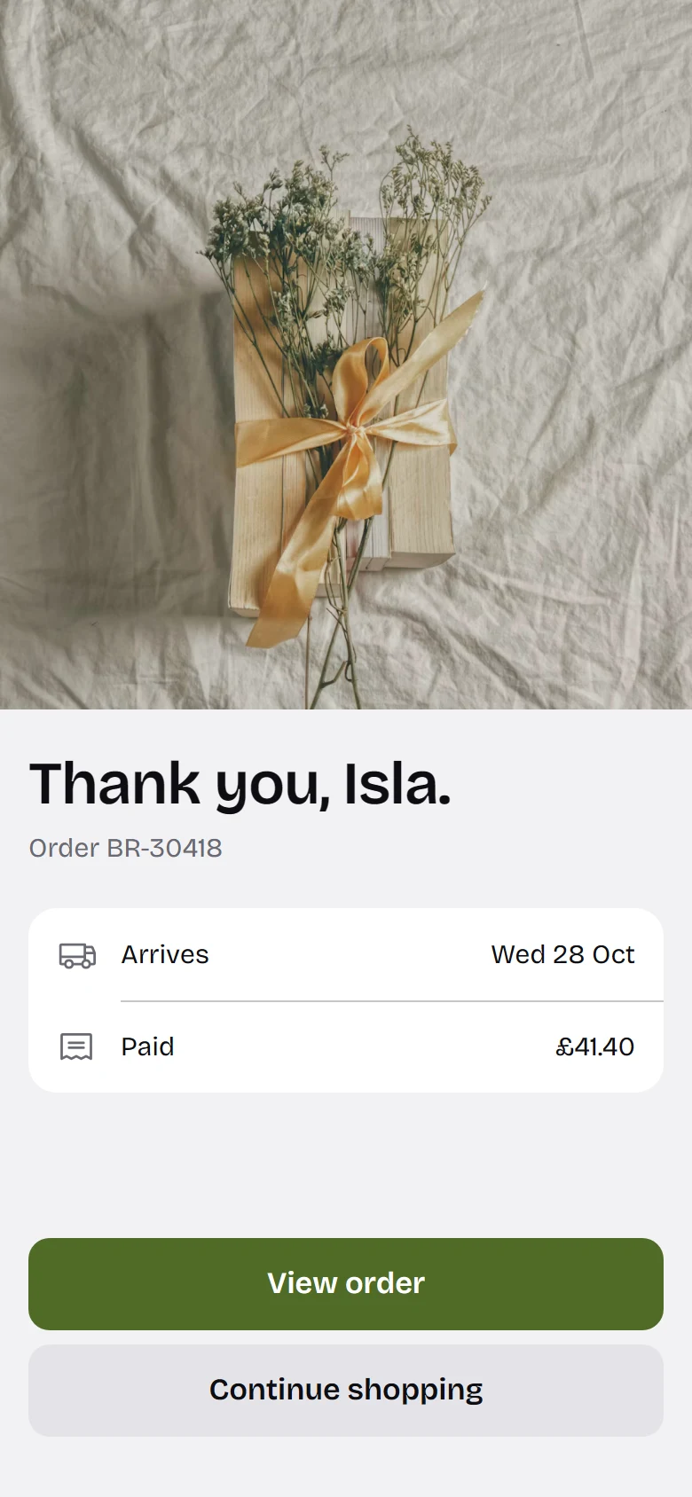 Bare Store Order Placed preview
