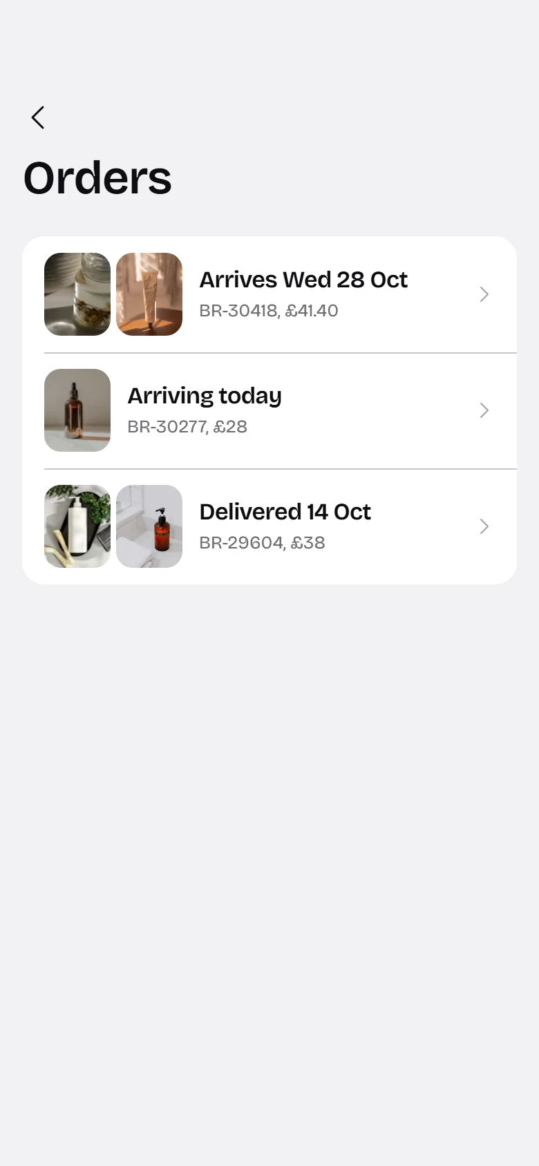 Bare Store Orders preview