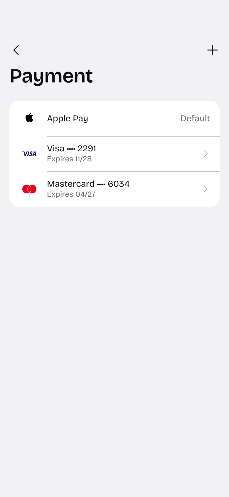 Bare Store Payment Methods preview