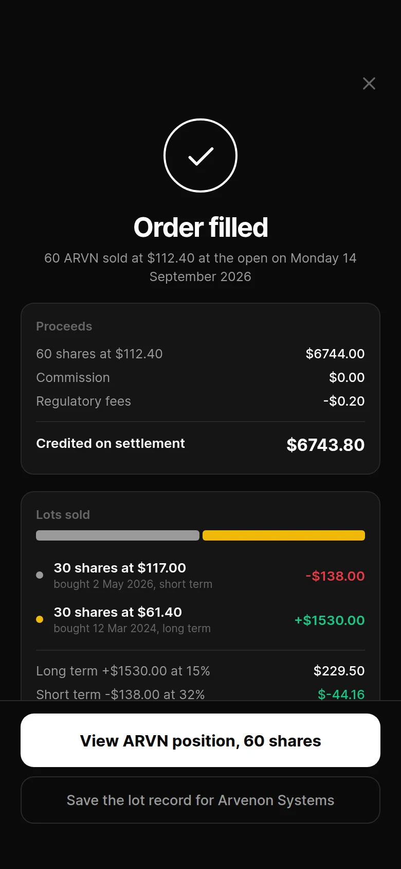 Basis Order Filled preview