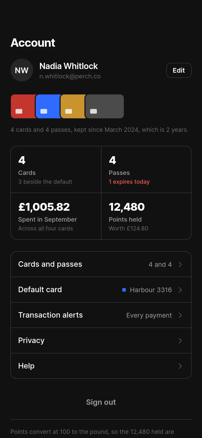 Billfold Wallet Account preview