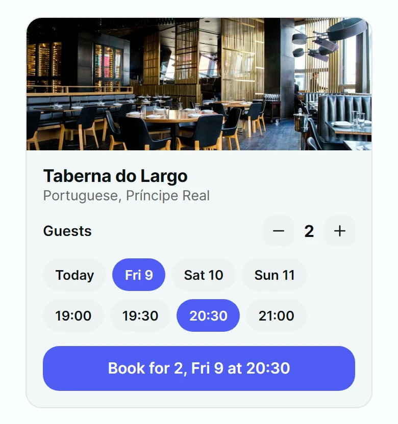 Bistro Reservation Card preview