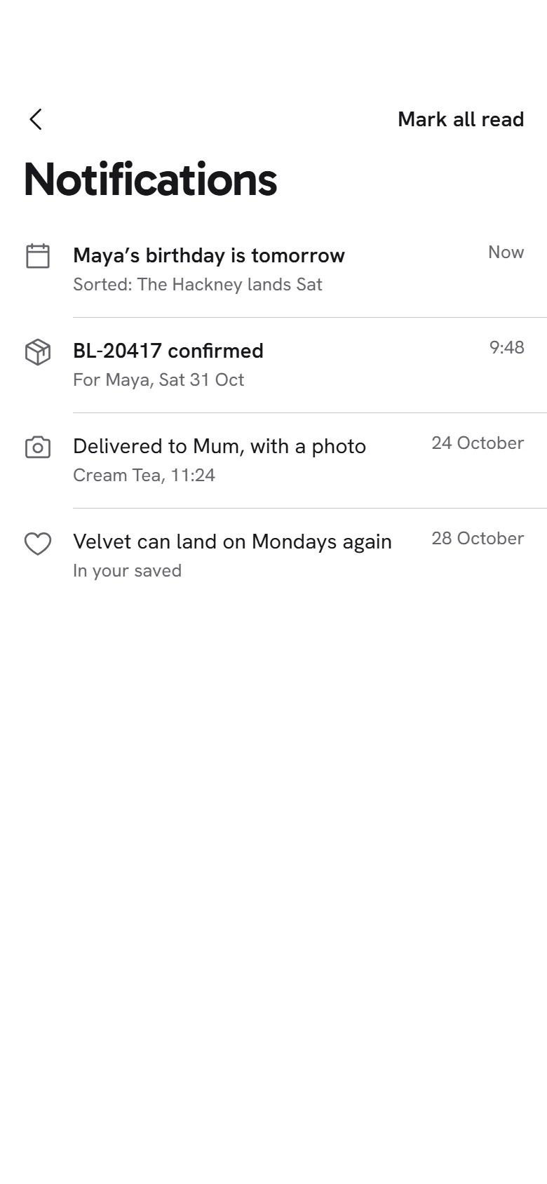 Bloom Store Notifications preview