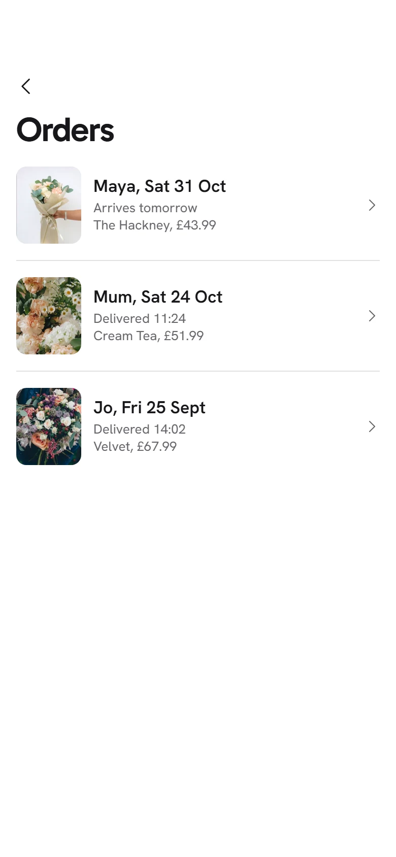 Bloom Store Orders preview