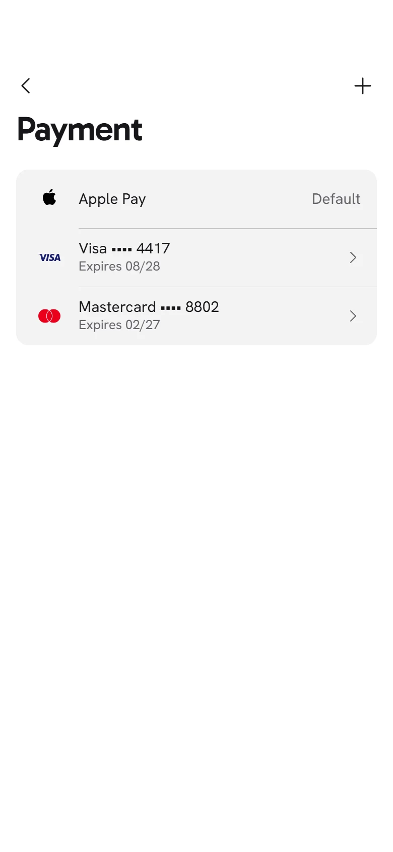 Bloom Store Payment Methods preview