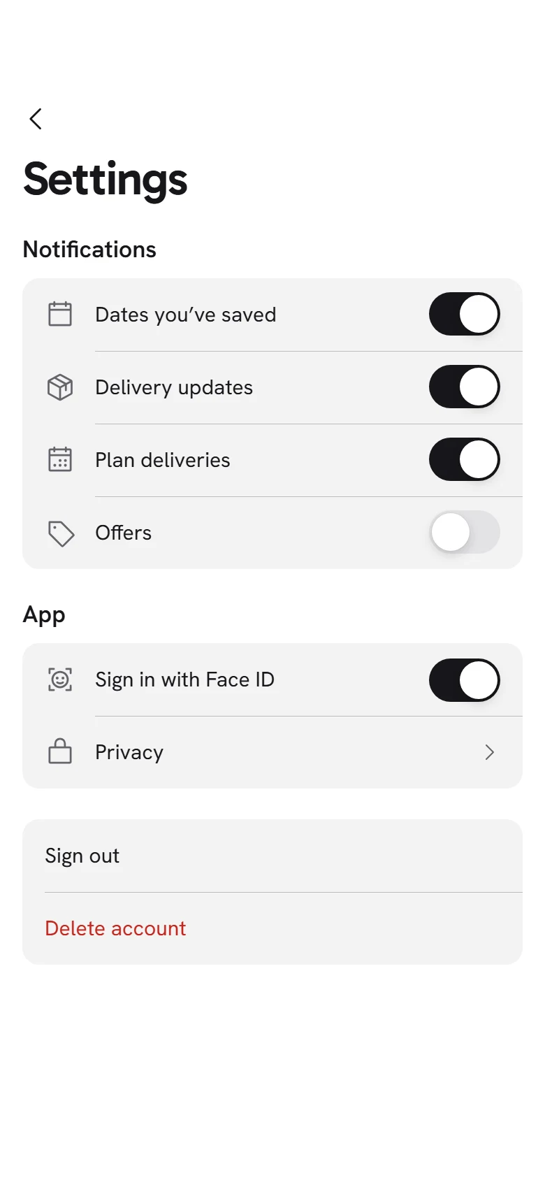 Bloom Store Settings preview