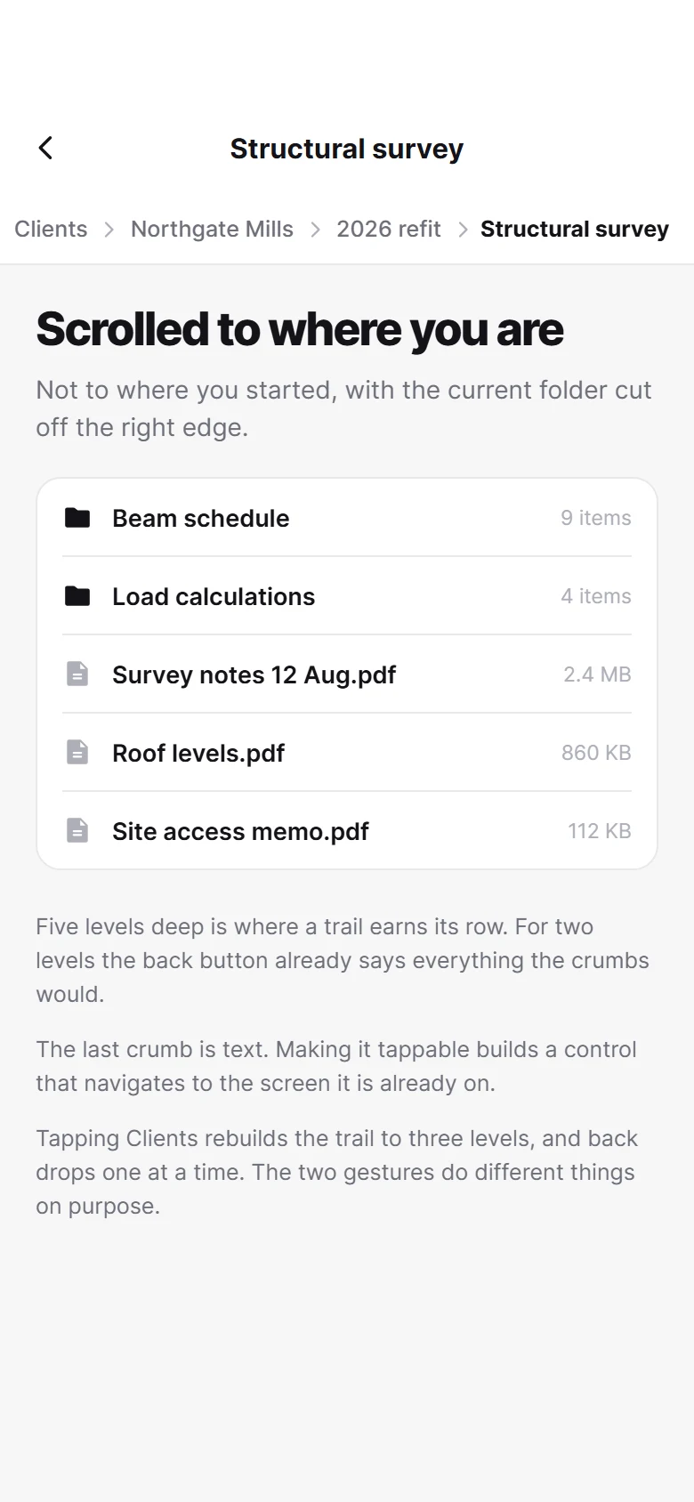 Five folders deep preview