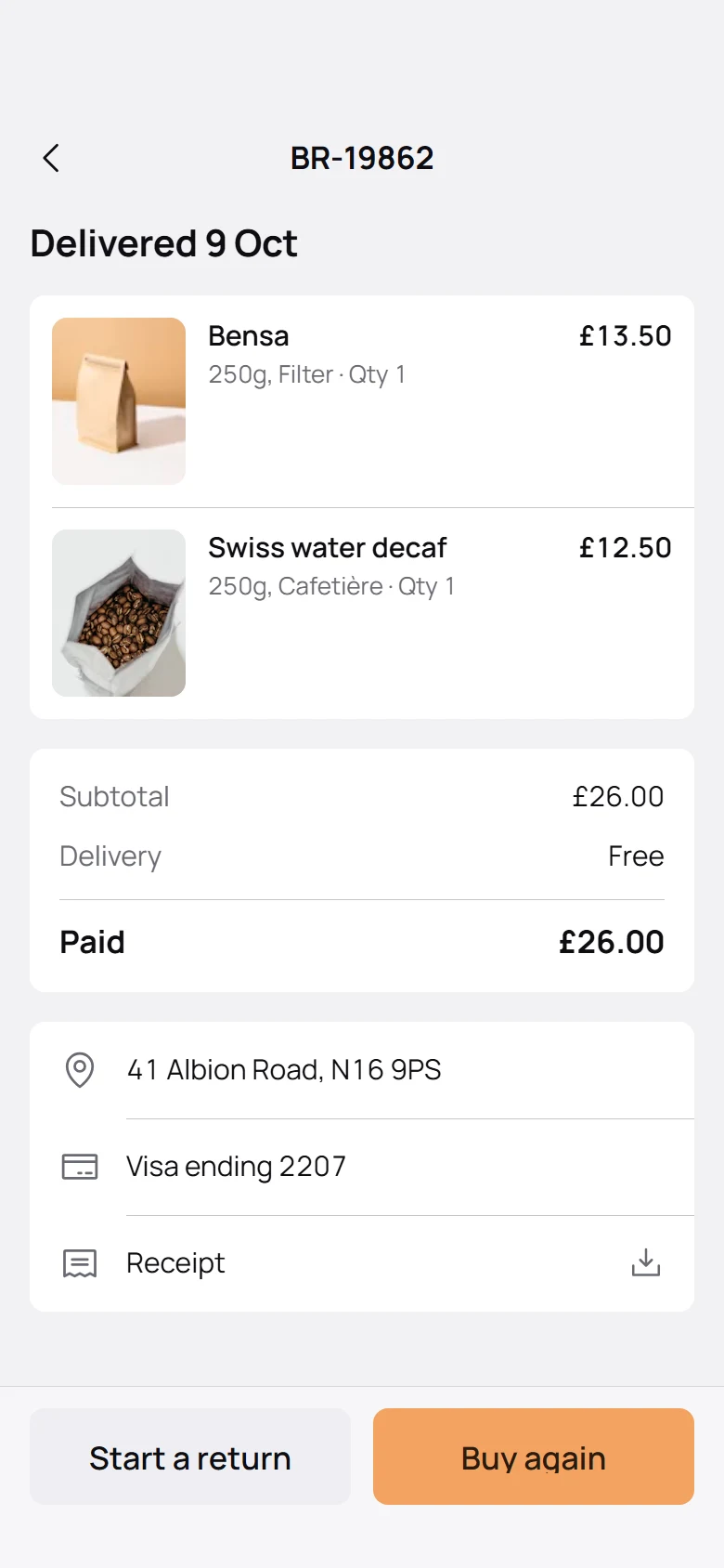 Brew Store Order Detail preview