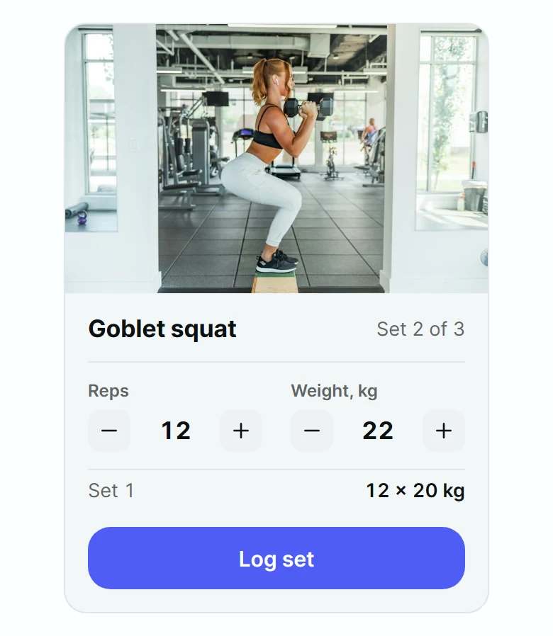 Brisk Exercise Log Card preview