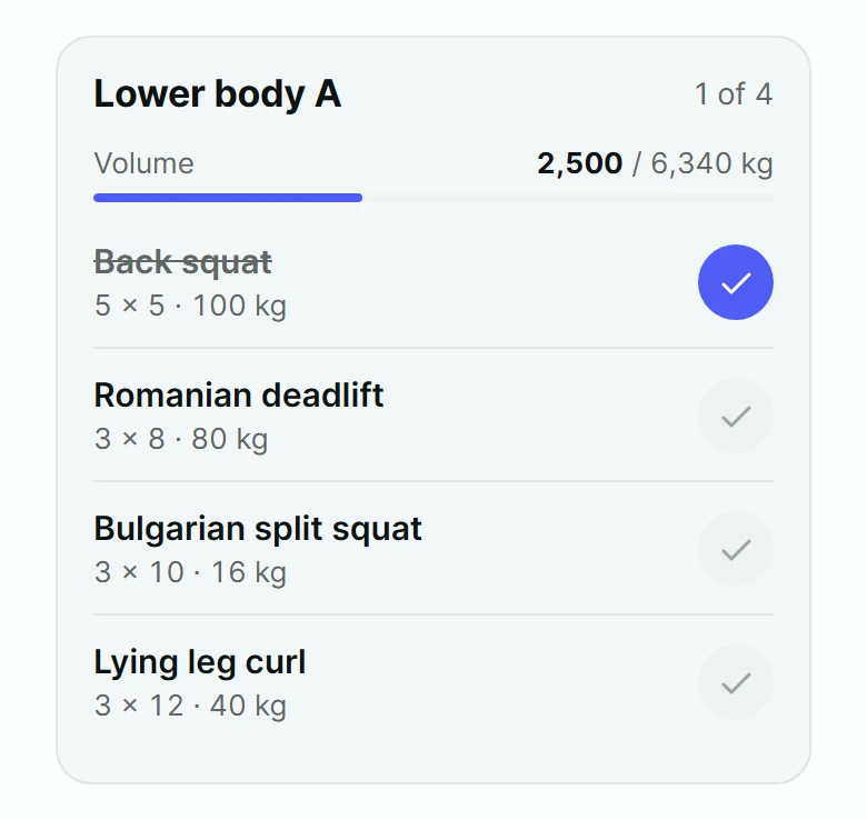 Brisk Strength Session Card preview