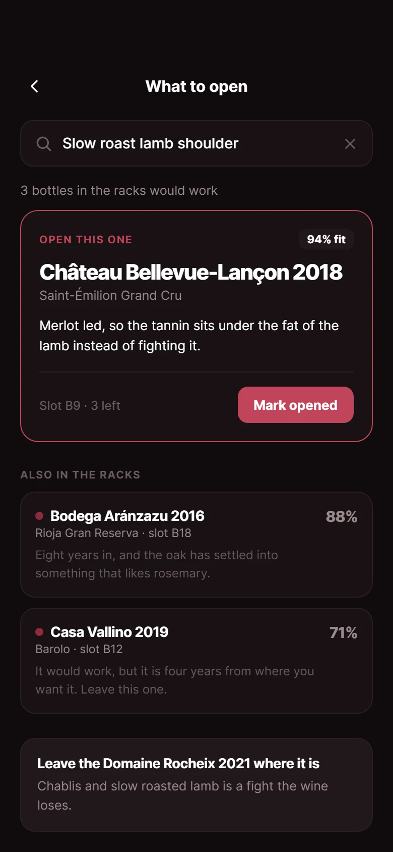 Cellar Pairing Search preview