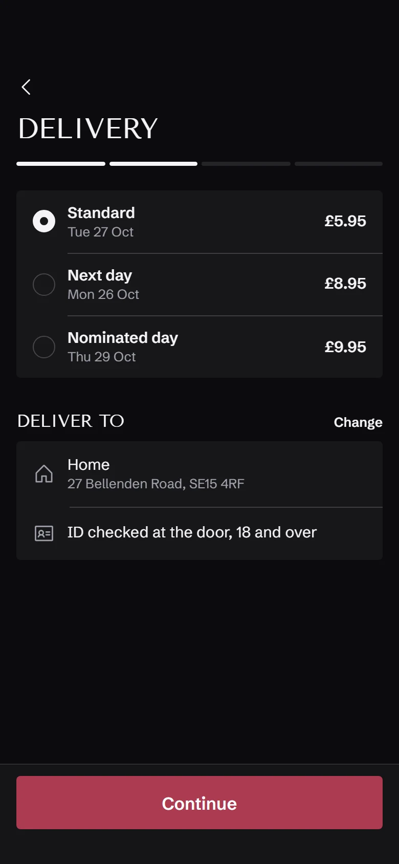 Cellar Store Delivery Options preview