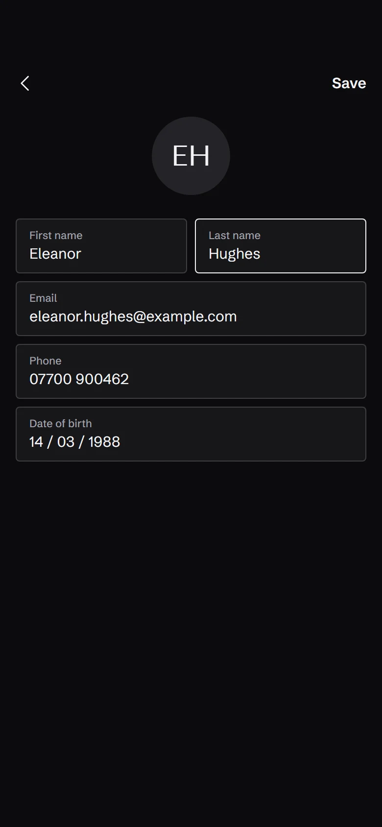 Cellar Store Edit Profile preview