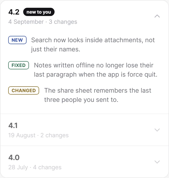 Changelog preview