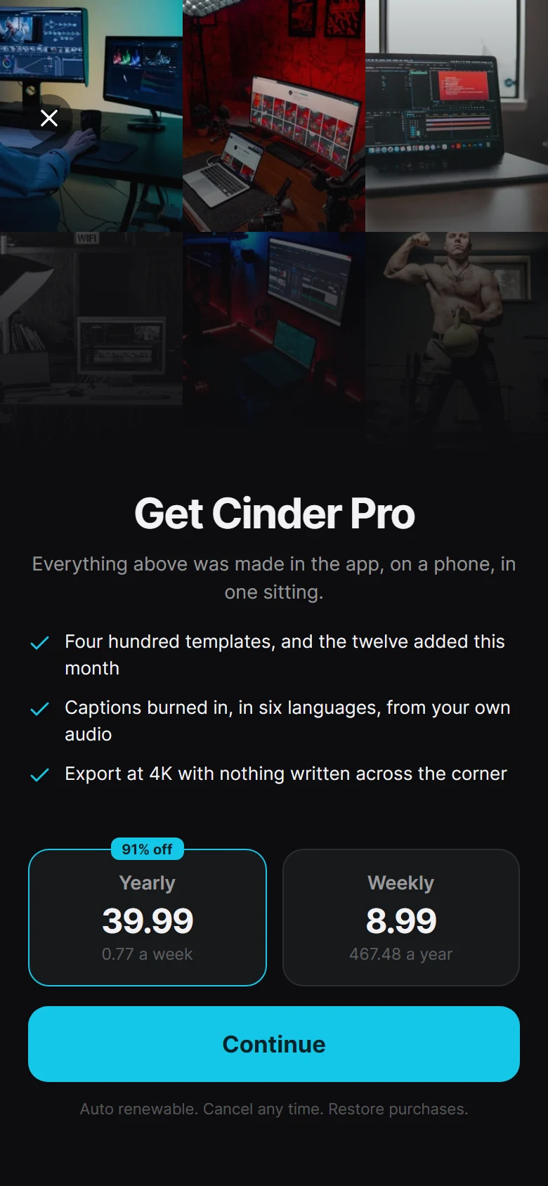 Cinder Made In The App preview
