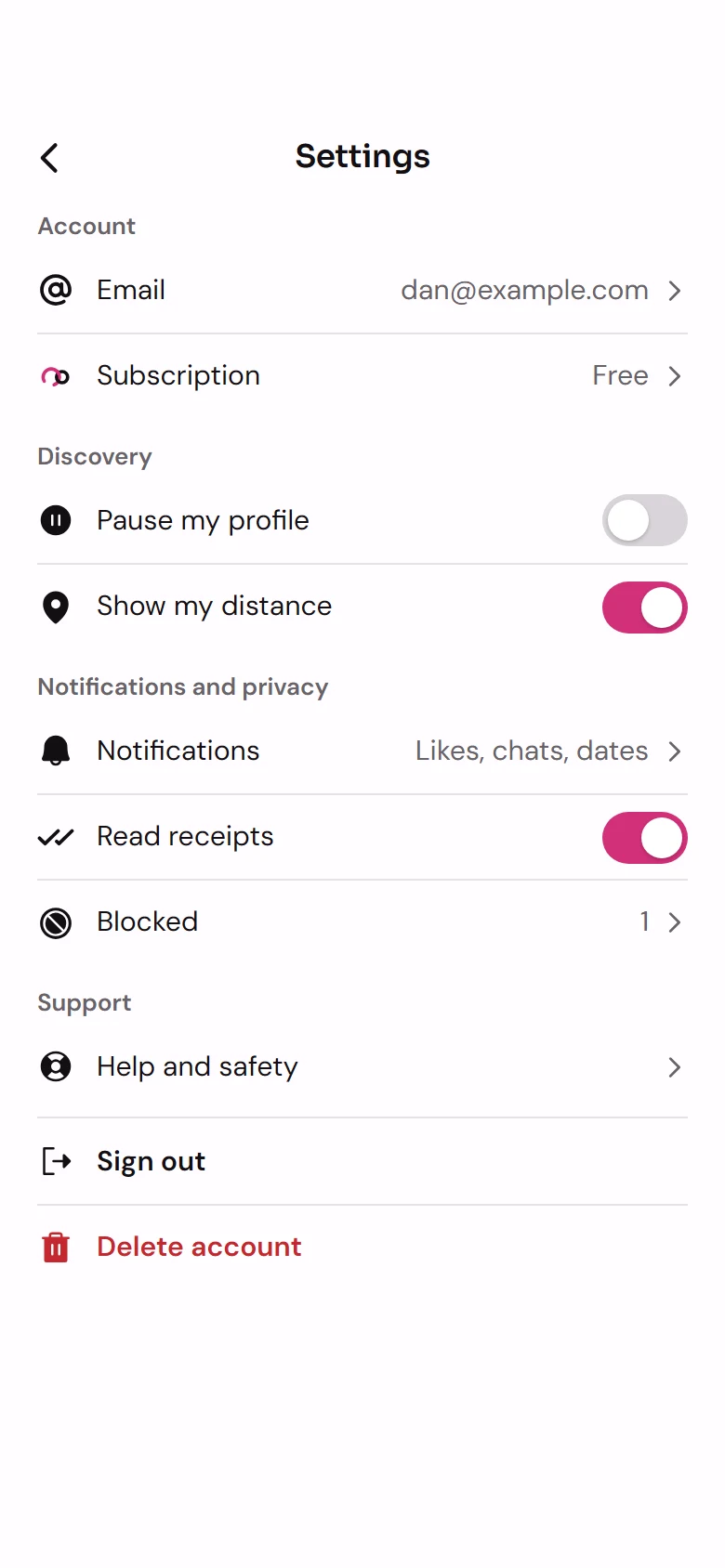 Clasp Settings preview