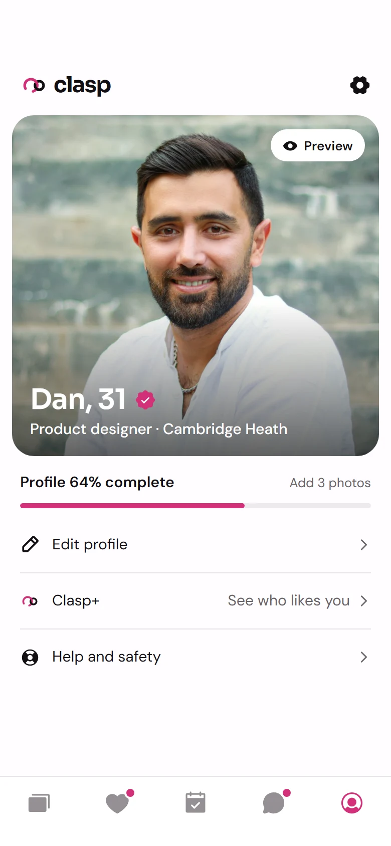 Clasp Your Profile preview