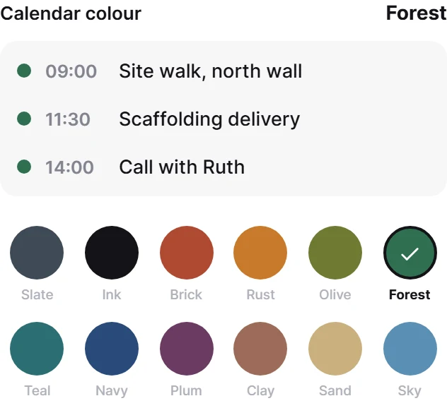 Colour preview
