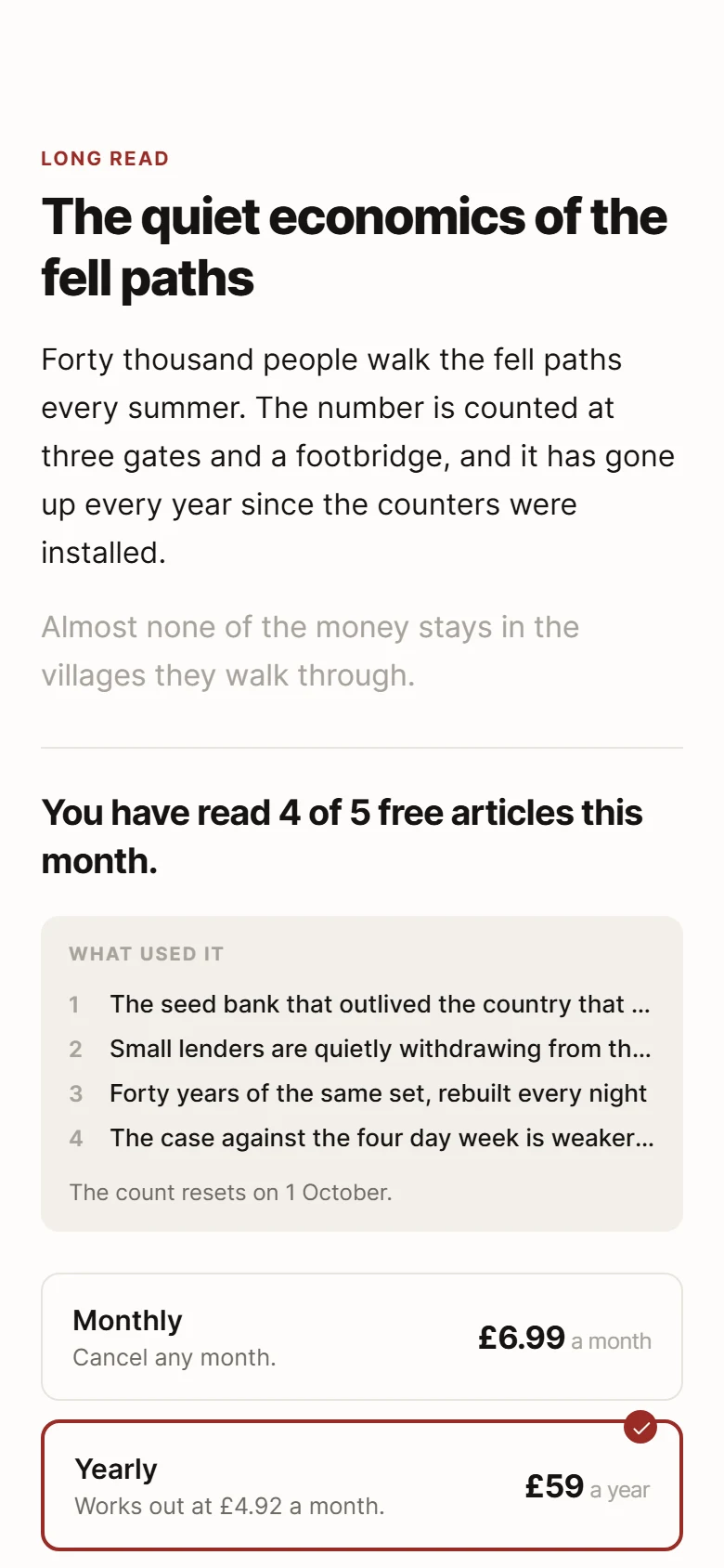 Column Metered Paywall preview