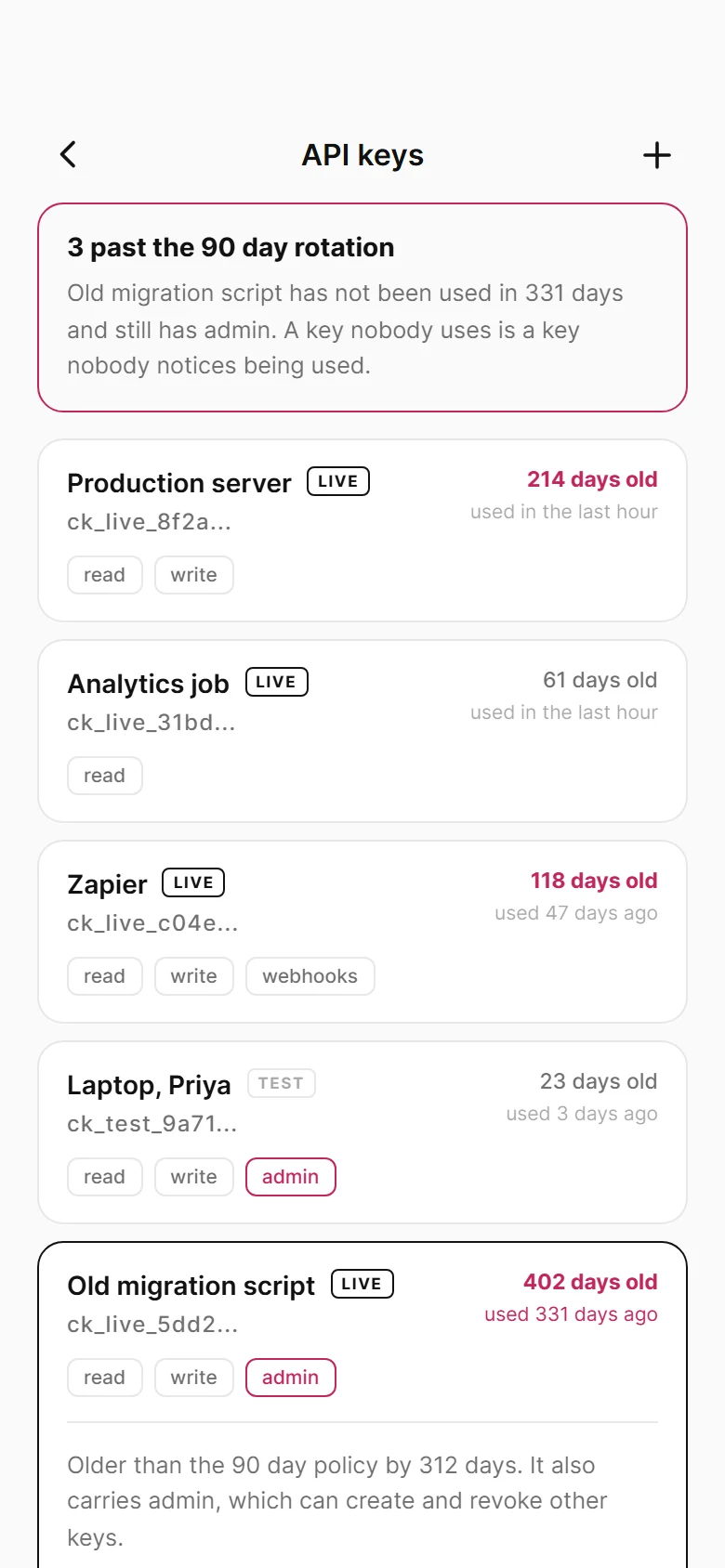 Conduit API Keys preview