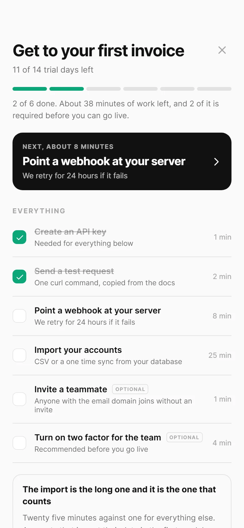 Conduit Setup Checklist preview