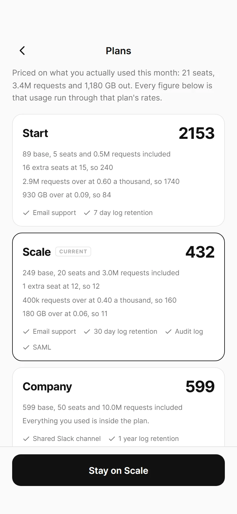 Conduit Plan Comparison preview