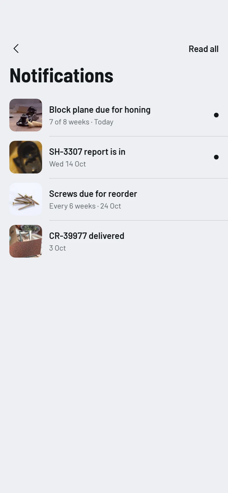 Craft Store Notifications preview