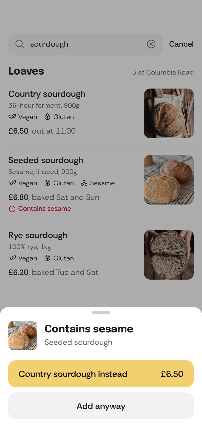 Crumb Store Contains Sesame preview