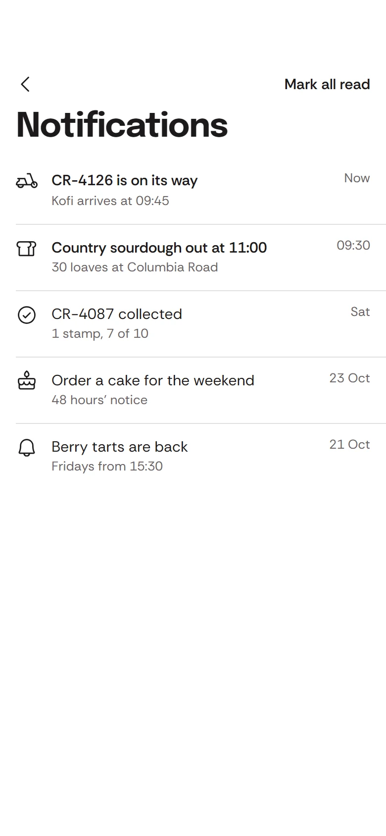 Crumb Store Notifications preview