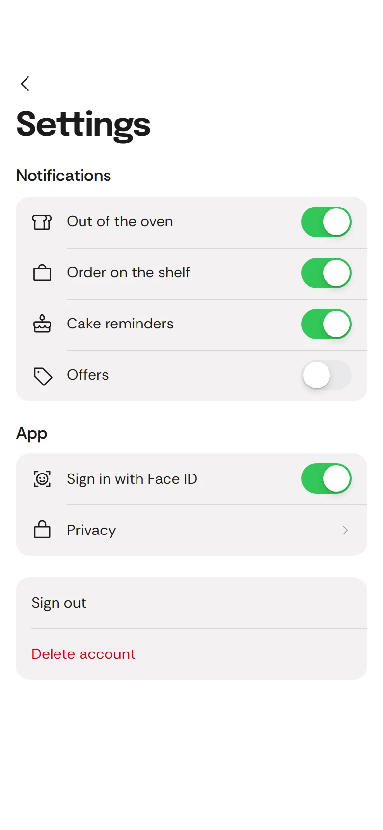 Crumb Store Settings preview