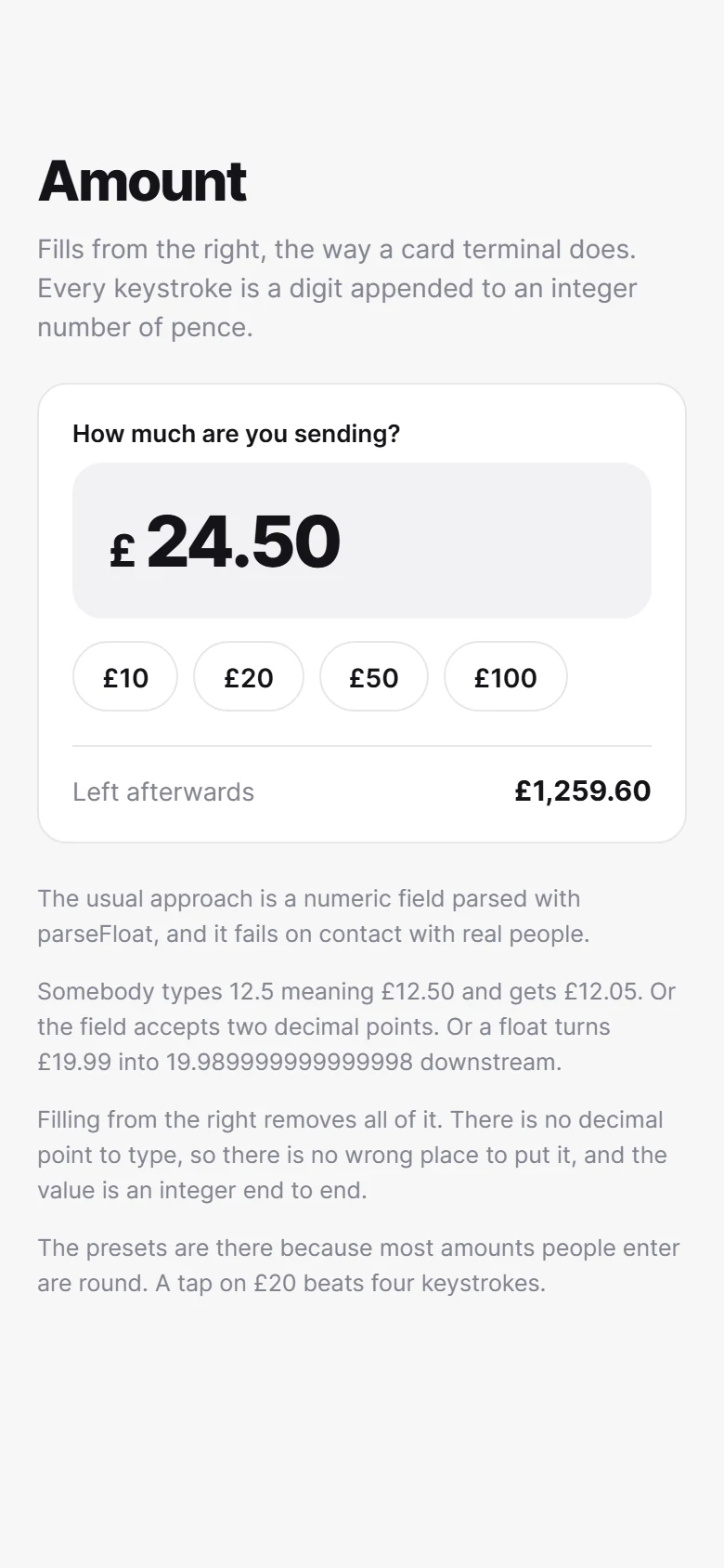 Currency Input preview