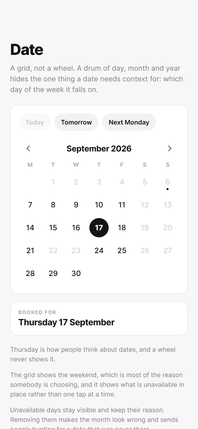 Date preview