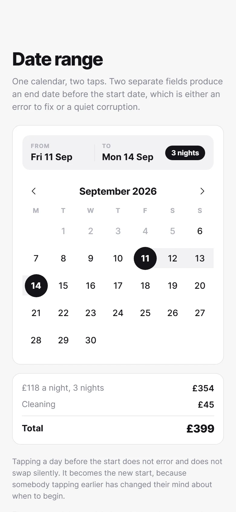Date Range preview