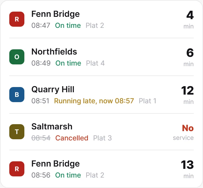 Departure Board preview
