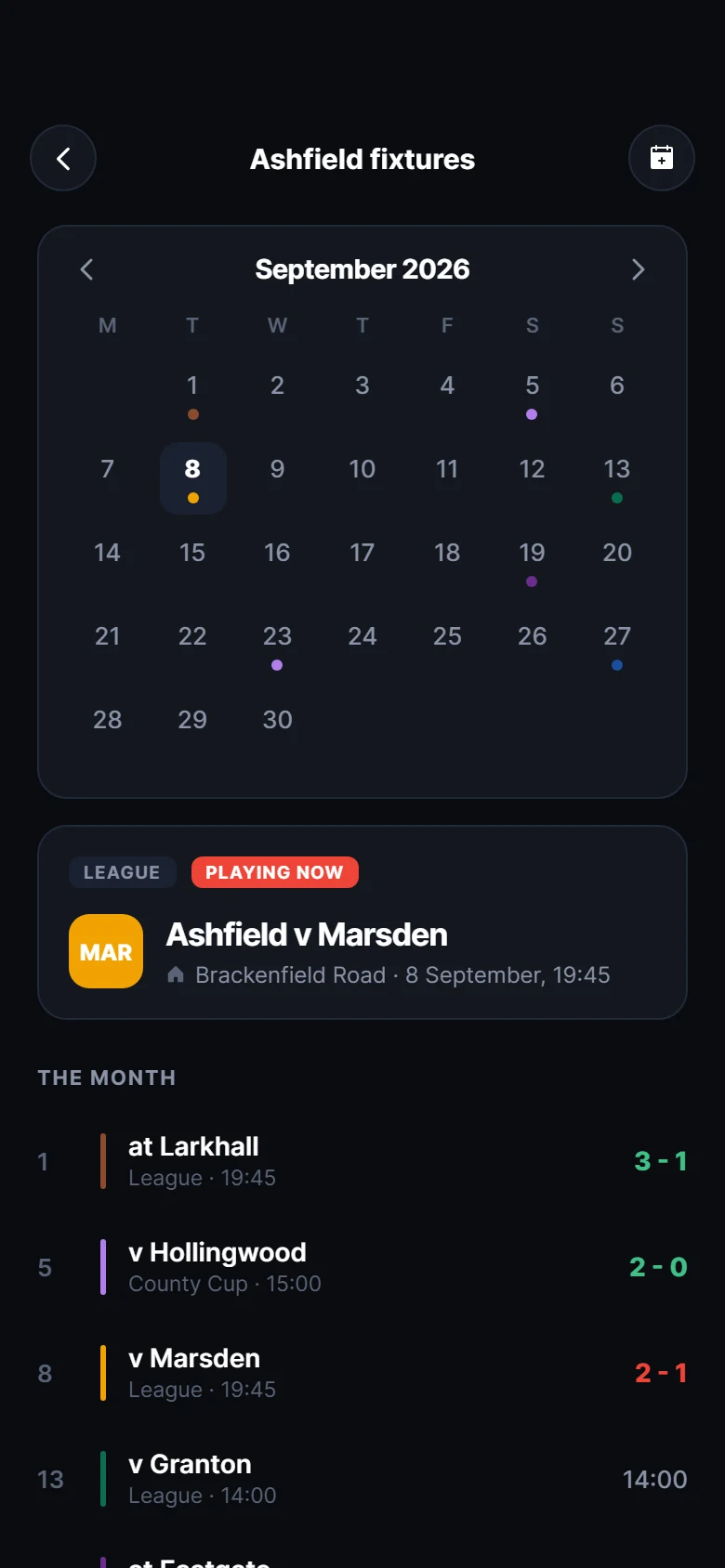 Derby Fixtures preview