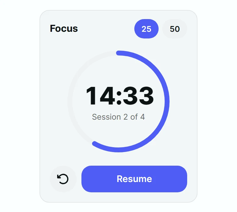 Docket Focus Timer Card preview