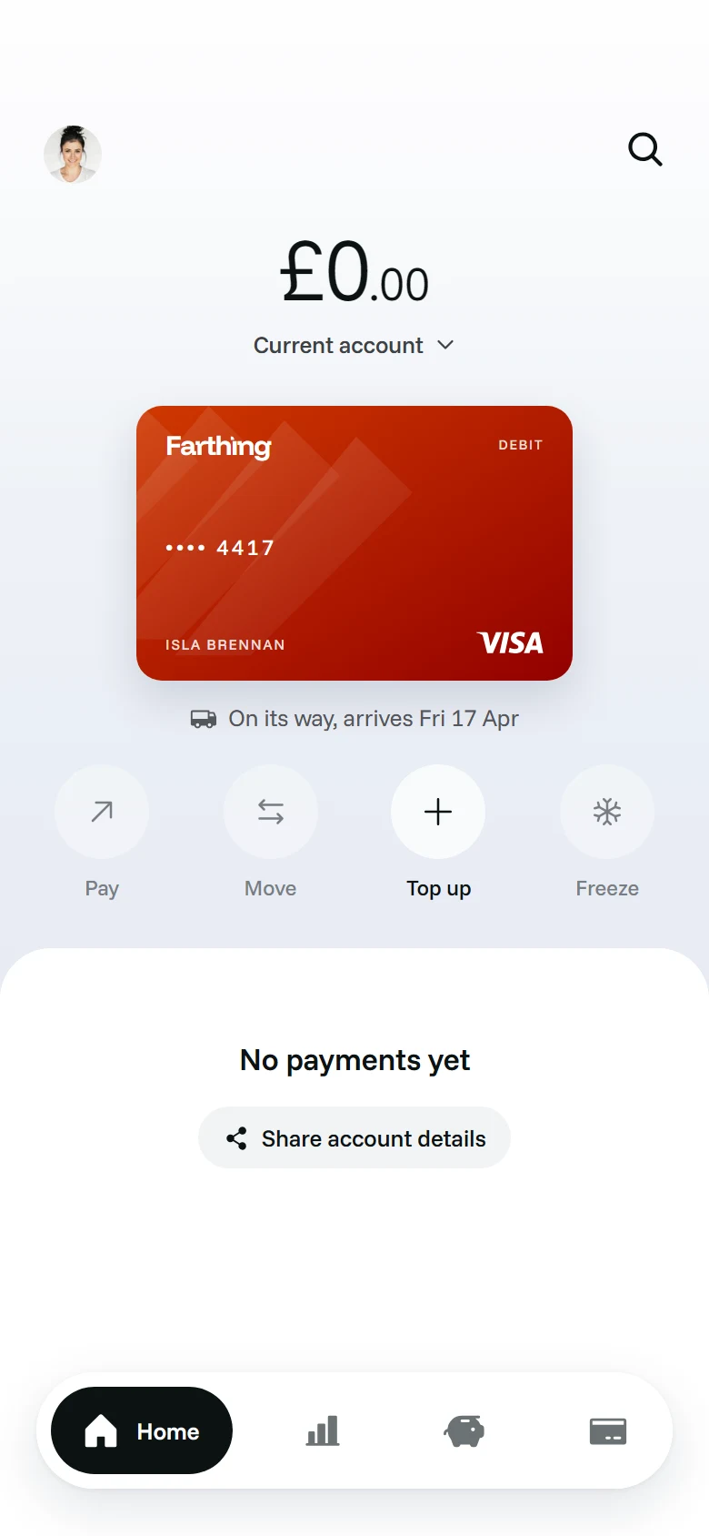 Farthing New Account preview