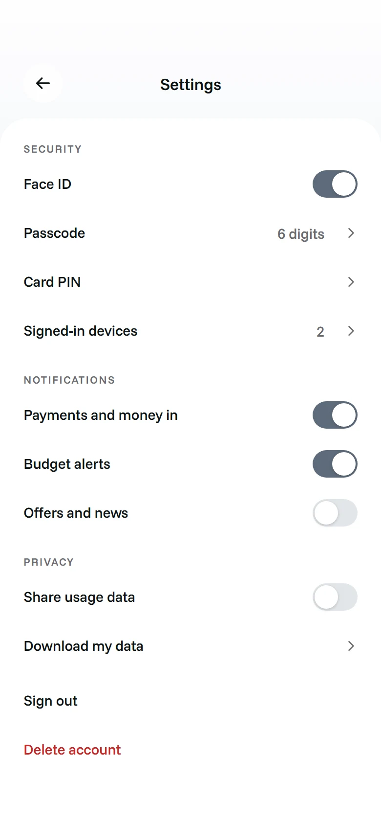 Farthing Settings preview
