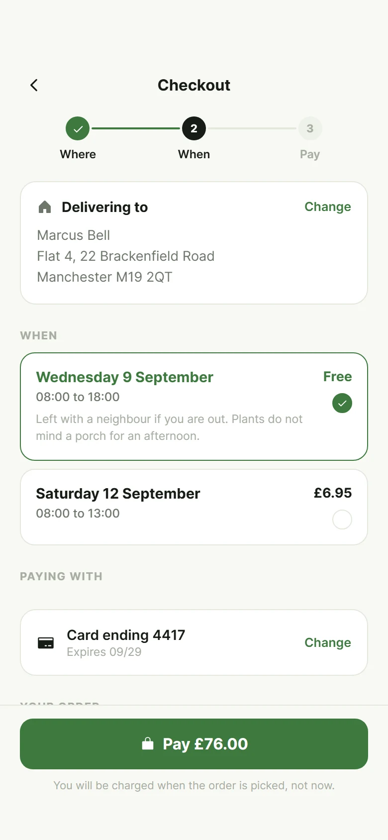 Fern Checkout preview