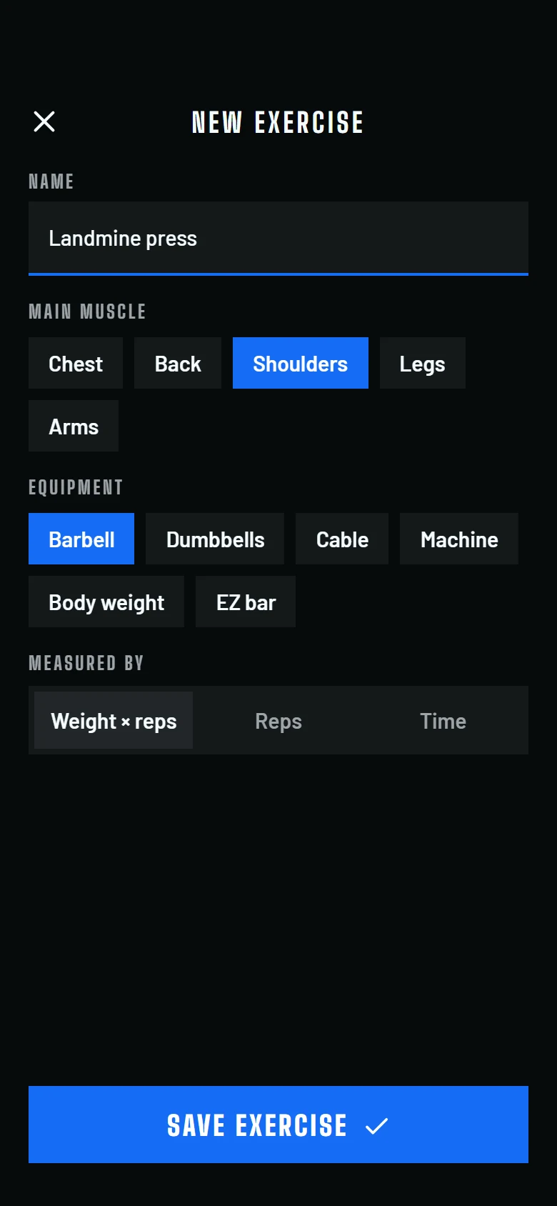 Fitkit Custom Exercise preview